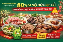 80% các ca ngộ độc dịp Tết từ những thực phẩm quen thuộc