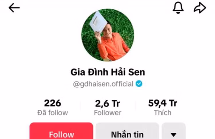 Kênh TikTok với 2,6 triệu lượt follow "Gia đình Hải Sen"/ Ảnh CAND