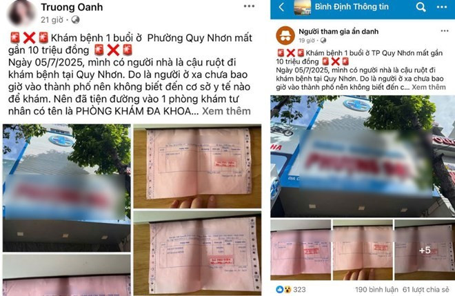 Thông tin phòng khám tư ở Gia Lai bị tố thu phí khám bệnh cao bất thường lan truyền trên mạng. Ảnh chụp màn hình/Nguồn hanoionline.vn.