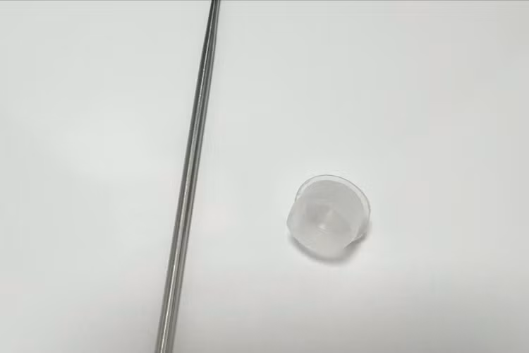 Hình ảnh dị vật (bên phải) được lấy ra từ mũi bệnh nhi. Ảnh BV