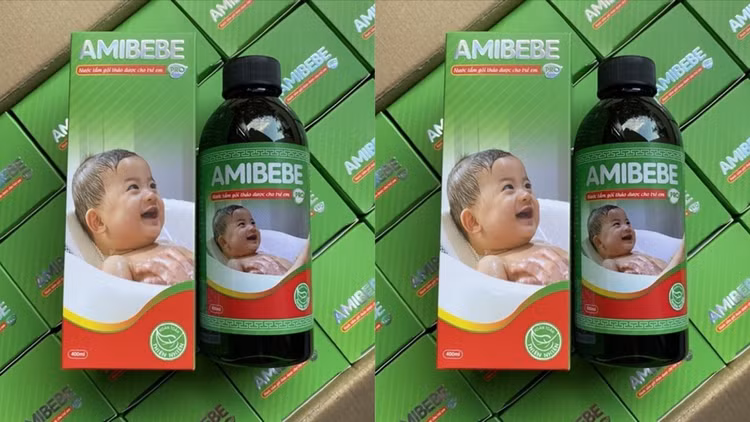 Sản phẩm Nước tắm gội trẻ em Amibebe Pro. Ảnh minh họa/ Nguồn baogialai.com