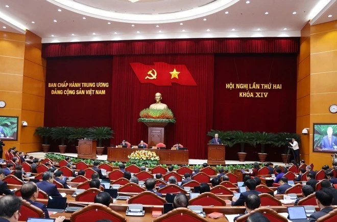 Thông cáo báo chí về ngày làm việc thứ hai Hội nghị Trung ương 2 khoá XIV