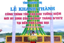 Khánh thành Khu tưởng niệm thanh niên xung phong hy sinh tại bến phà Long Đại