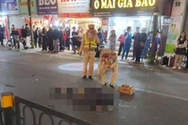 Hiện trường vụ ô tô tông xe máy trên phố Hà Nội khiến một người tử vong