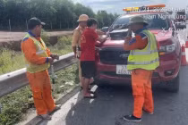 Tài xế điều khiển ô tô đi ngược chiều trên cao tốc do buồn ngủ
