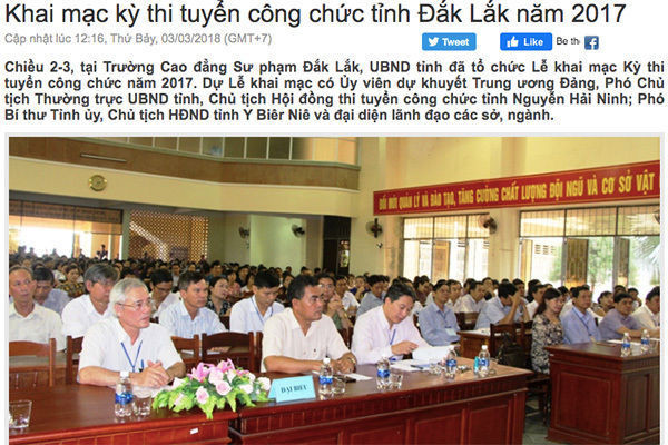 Phát hiện nhiều bài bị sửa điểm trong kỳ thi tuyển công chức tỉnh Đắk Lắc