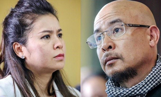 Bà Thảo và ông Vũ tại phiên xử ly hôn hồi tháng 3/2019. Ảnh: Thành Nguyễn.