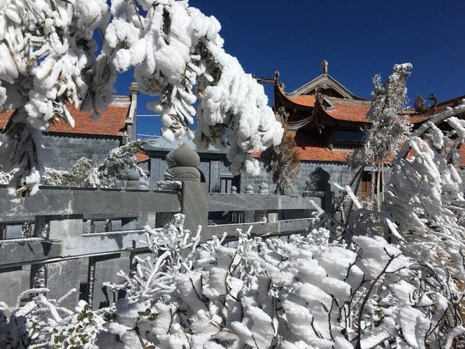 Nhiệt độ giảm sâu, băng tuyết phủ trắng Fansipan như trời Âu - ảnh 10