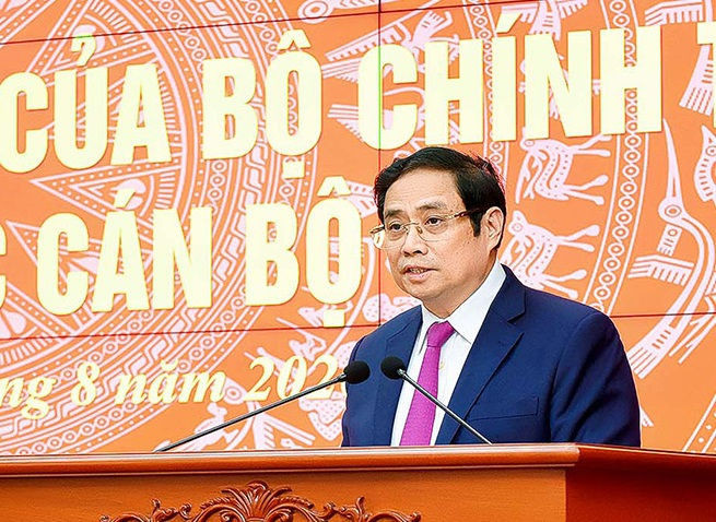 Đồng chí Phạm Minh Chính phát biểu tại buổi lễ.