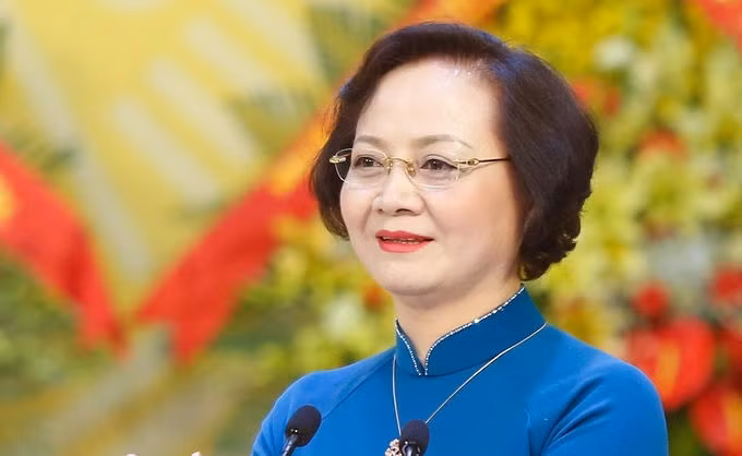 Bà Phạm Thị Thanh Trà tại Đại hội Đảng bộ Yên Bái. Ảnh: Hiếu Duy