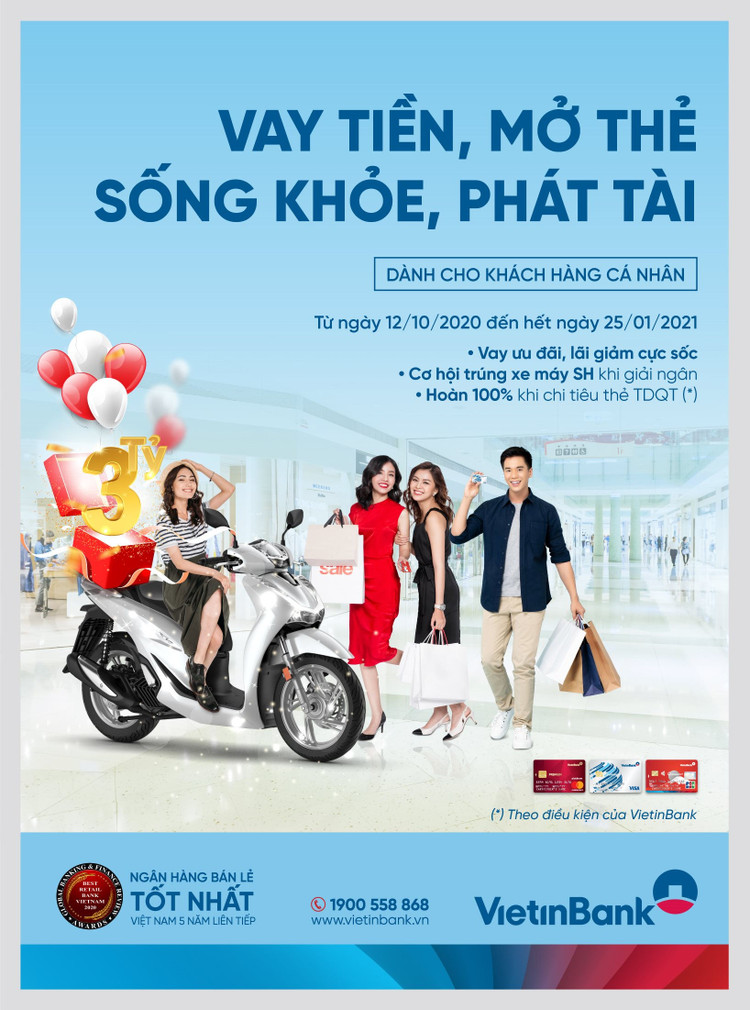 Vay tiền, Mở thẻ trúng xe SH 150i cùng VietinBank.