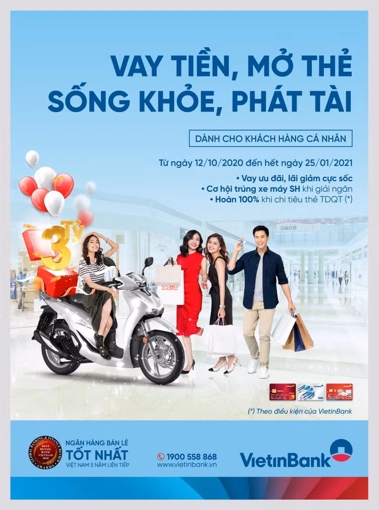 Vay tiền, Mở thẻ trúng xe SH 150i cùng VietinBank.