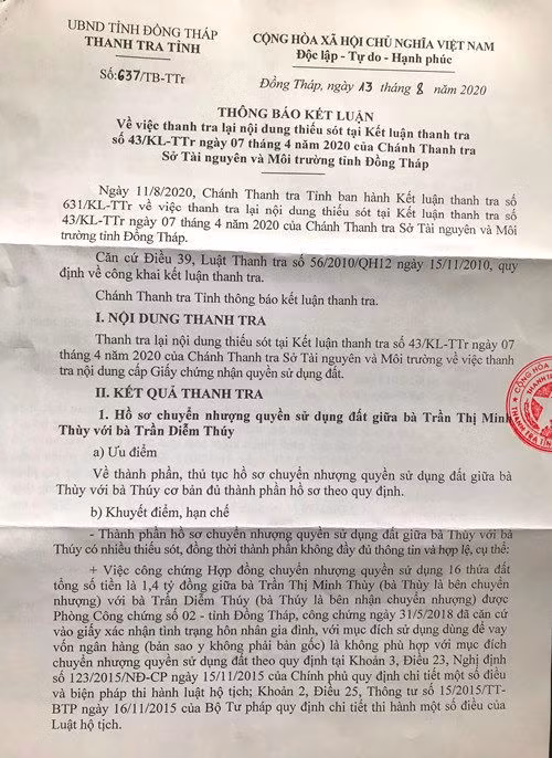 Điều tra vụ chuyển nhượng 16 thửa đất sớm bất thường ở Đồng Tháp -0