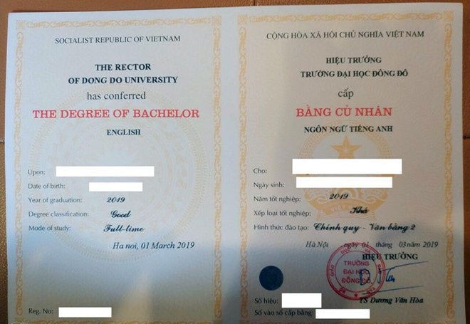Dai hoc Dong Do cap bang gia anh 1