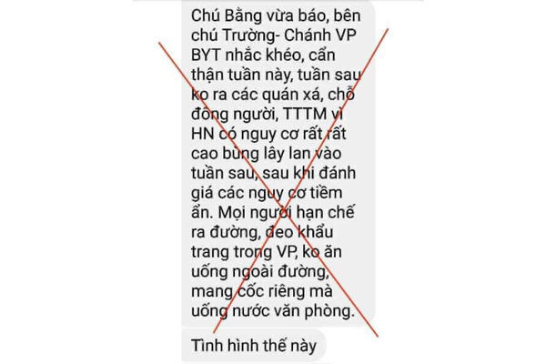 Bộ Y tế bác tin Chánh văn phòng cảnh báo Hà Nội bùng dịch Covid-19 Bộ Y tế bác tin Chánh văn phòng cảnh báo Hà Nội bùng dịch Covid-19