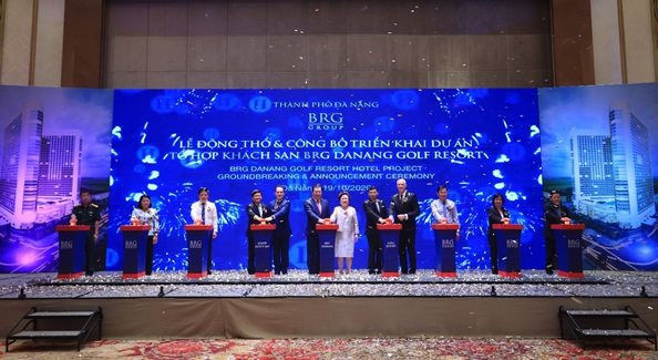 Nghi lễ bấm nút Động thổ Dự án Tổ hợp Khách sạn BRG Danang Golf Rẻot.