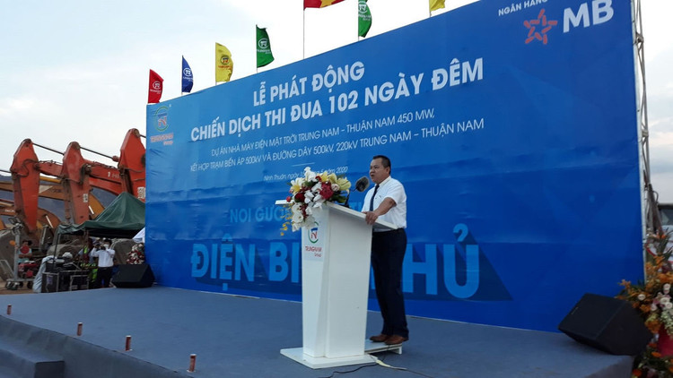 Ông Nguyễn Tâm Tiến - Tổng Giám đốc Trungnam Group phát biểu tại lễ phát động. Ảnh: Hữu Thông