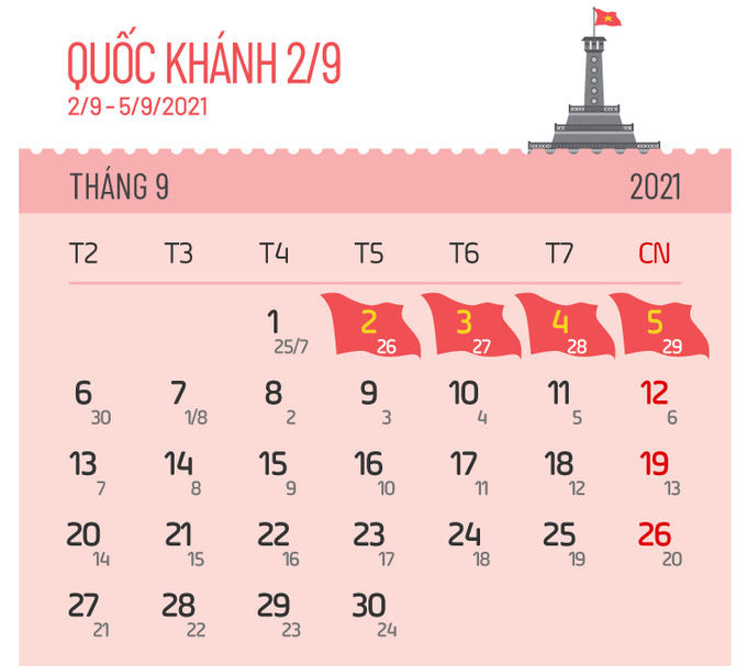 Các ngày nghỉ lễ năm 2021 - 8