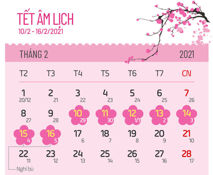 Các ngày nghỉ lễ năm 2021 - 2