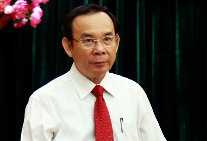 Ông Nguyễn Văn Nên tại trụ sở Thành uỷ hôm 11/10. Ảnh: Hữu Công.