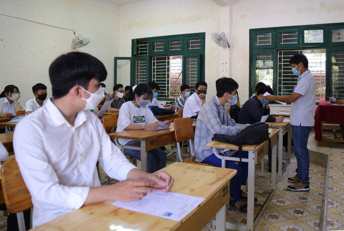 Thí sinh Quảng Trị bước vào kỳ thi tốt nghiệp THPT 2020. Ảnh: Hoàng Táo