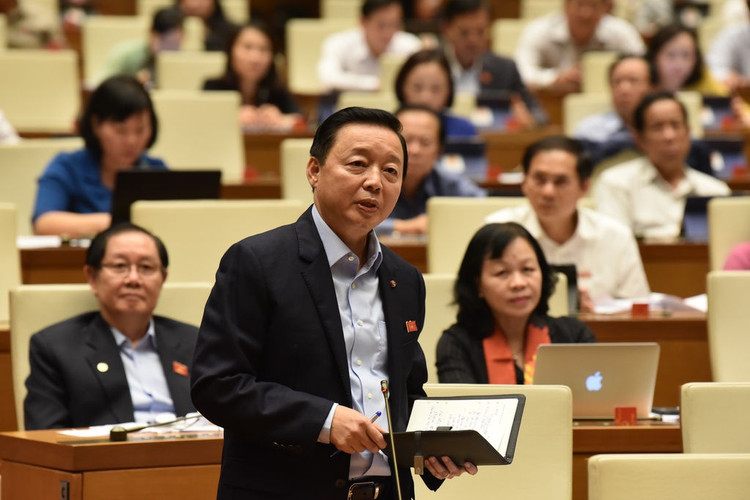 tranh luan giua nu dai bieu va Bo truong TN&MT anh 1