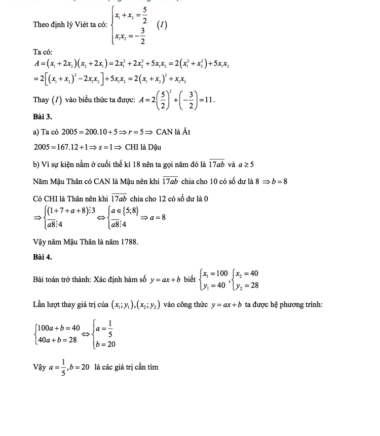 TP.HCM: Gợi ý đáp án đề thi môn Toán vào lớp 10 THPT - 2