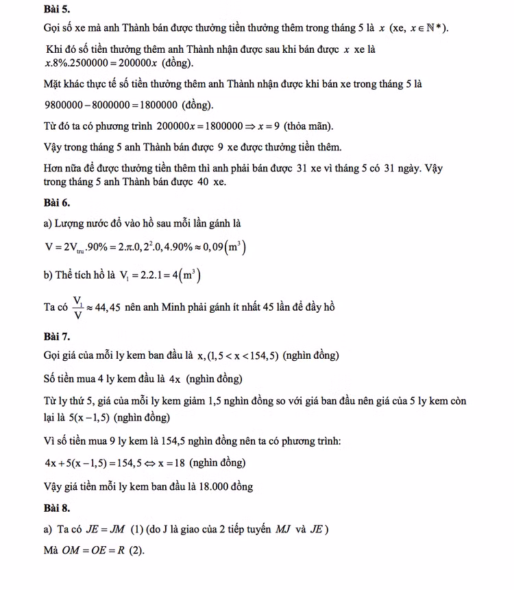TP.HCM: Gợi ý đáp án đề thi môn Toán vào lớp 10 THPT - 3