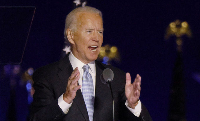 Tổng thống đắc cử Joe Biden phát biểu chiến thắng hôm 7/11. Ảnh: Reuters.