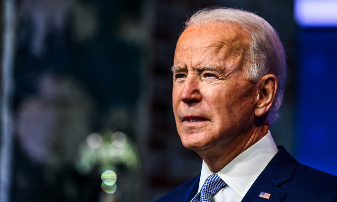 Tổng thống đắc cử Mỹ Joe Biden phát biểu trong cuộc họp báo tại Wilmington, bang Delaware, hôm 24/11. Ảnh: AFP.