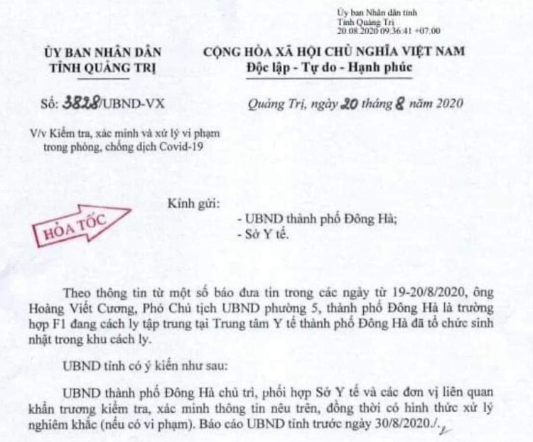 Tỉnh hỏa tốc chỉ đạo làm rõ vụ tổ chức sinh nhật cùng bệnh nhân Covid-19 - 1