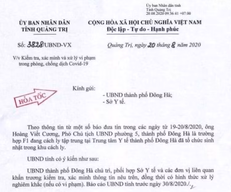 Tỉnh hỏa tốc chỉ đạo làm rõ vụ tổ chức sinh nhật cùng bệnh nhân Covid-19 - 1