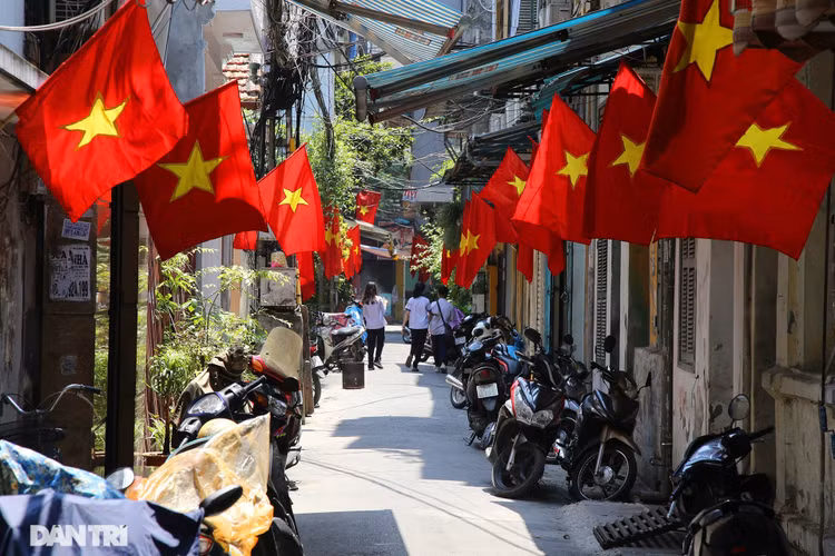 Hà Nội: Cờ Tổ quốc đỏ rực khắp phố phường mừng ngày Quốc Khánh - 2