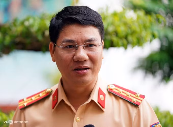 Đại tá Đỗ Thanh Bình, Cục phó Cục CSGT trả lời phỏng vấn báo chí hồi đầu tháng 7. Ảnh: Bá Đô