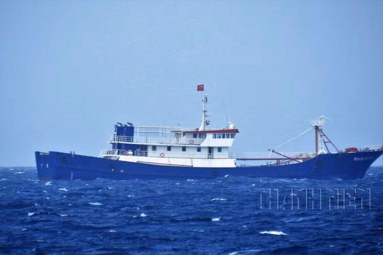 Tàu cá dân binh Trung Quốc tại Trường Sa, tháng 2.2018. Ảnh: Mai Thanh Hải