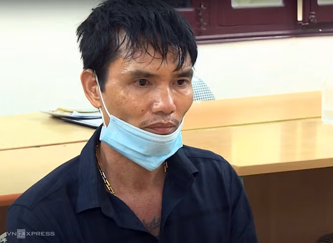 Kiên tại cơ quan điều tra. Ảnh: Dương Sơn