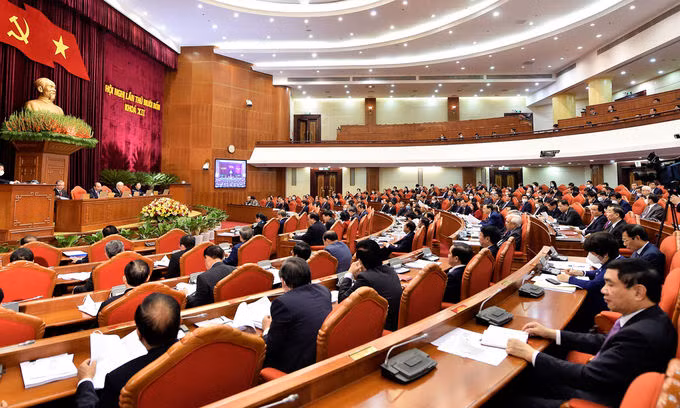 Hội nghị Trung ương 14, khóa XII khai mạc sáng 14/12 tại Hà Nội. Ảnh: TTX