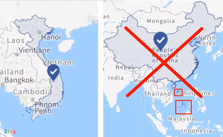 Facebook lai xoa Hoang Sa, Truong Sa khoi ban do Viet Nam hinh anh 1 facebook_zing.jpg