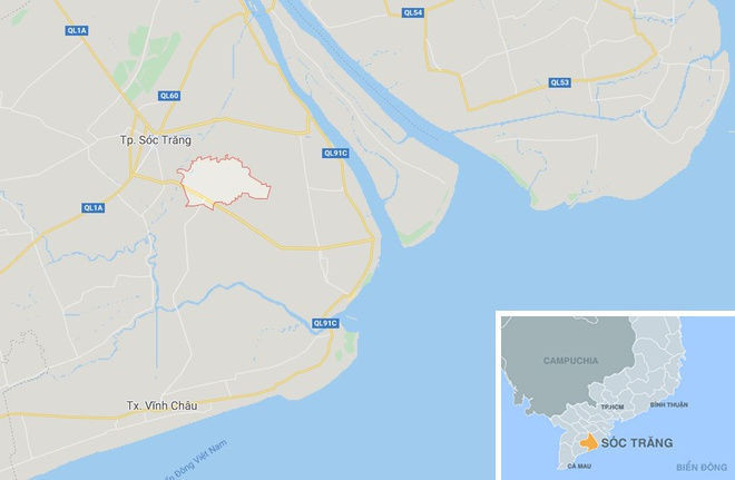 Khoi to tong giam doc cho tai xe nhan toi thay sau tai nan chet nguoi hinh anh 2 map_SocTrang_tainan.JPG