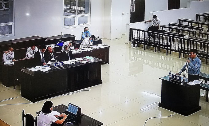 Phiên phúc thẩm xét xử bị cáo Trương Duy Nhất, ngày 14/8. Ảnh chụp qua màn hình