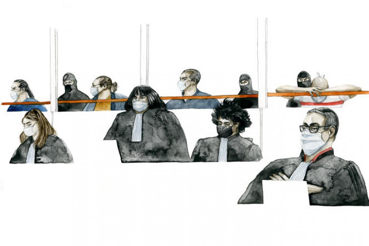 Phiên tòa được xét xử 5 năm sau các vụ khủng bố. Ảnh: Le Monde.