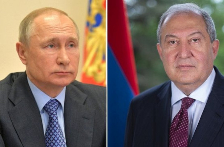 Tổng thống Nga V.Putin và Tổng thống Armenia Armen Sarkissian. Ảnh: president.am