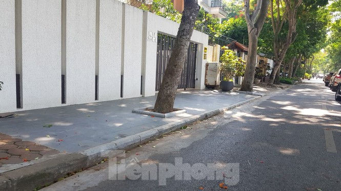 Cận cảnh biệt thự đô thị mẫu Hà Nội 'đua nhau' thay cây xanh, lát vỉa hè sai quy hoạch - ảnh 9