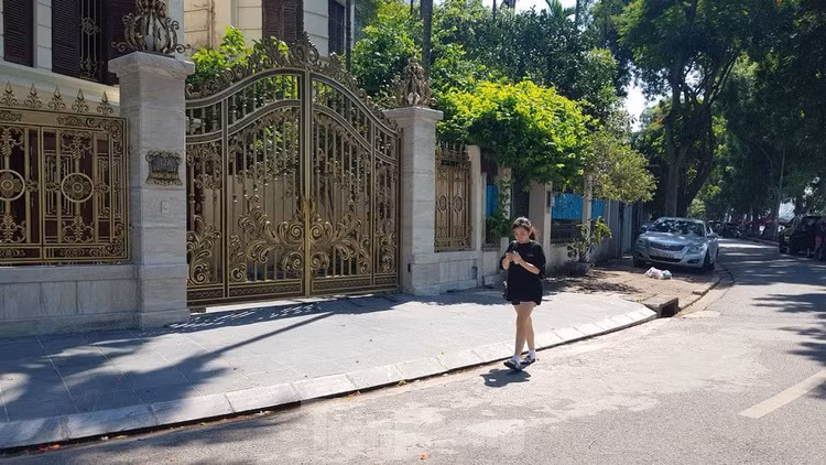 Cận cảnh biệt thự đô thị mẫu Hà Nội 'đua nhau' thay cây xanh, lát vỉa hè sai quy hoạch - ảnh 7