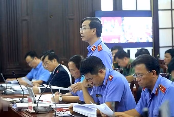 Đại diện VKSND Tối cao nêu quan điểm trong phiên giám đốc thẩm. Ảnh: TTXVN.