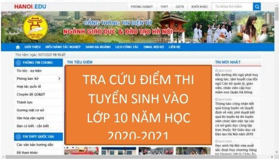 Tra cứu điểm thi lớp 10 qua cổng điện tử hỗ trợ tuyển sinh trực tuyến của TP Hà Nội