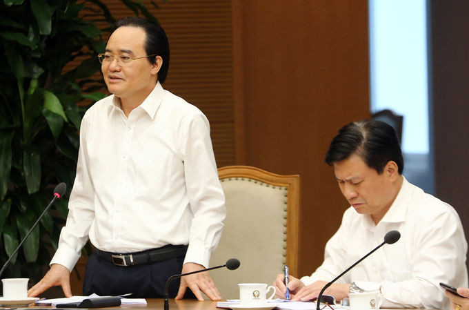 Bộ trưởng Giáo dục và Đào tạo Phùng Xuân Nhạ. Ảnh: Đình Nam