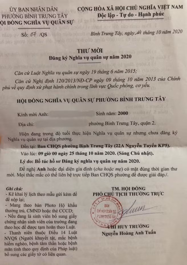 mot tuoi bi goi dang ky nghia vu anh 1