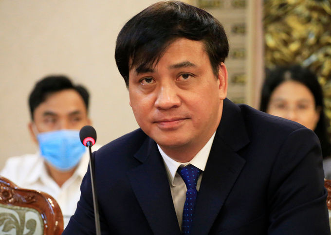 Phó chủ tịch UBND TP HCM Lê Hoà Bình tại buổi làm việc. Ảnh: Hữu Công