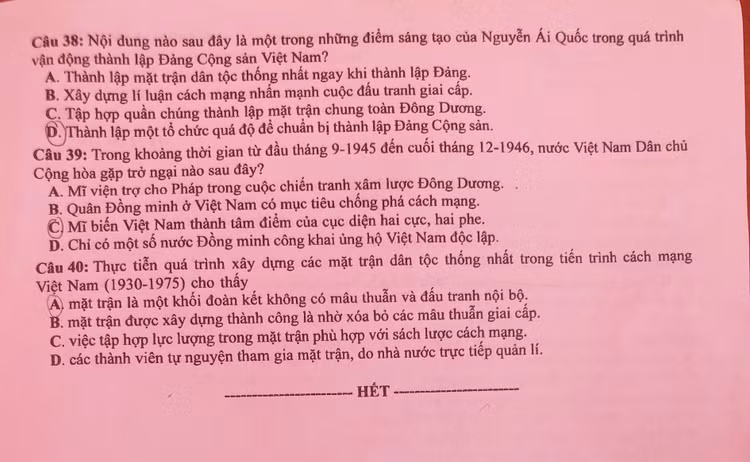 Dap an mon Lich su anh 4